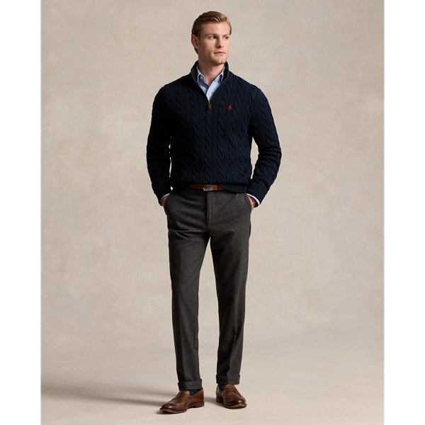 Cable-Knit Cotton Quarter-Zip Jumper Save to Wishlist Polo Ralph Lauren