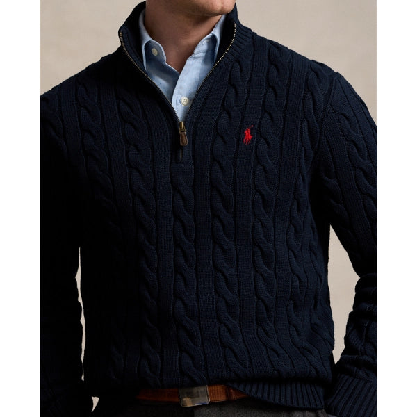 Cable-Knit Cotton Quarter-Zip Jumper Save to Wishlist Polo Ralph Lauren