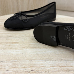 حذاء شانيل Chanel Ballerinas أسود شبك
